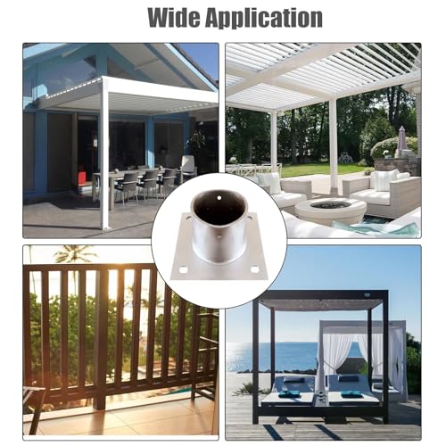 Heavy Duty Stainless Steel Round Post Anchor Base con Viti per la ringhiera del Deck e Post della Cassetta Postale