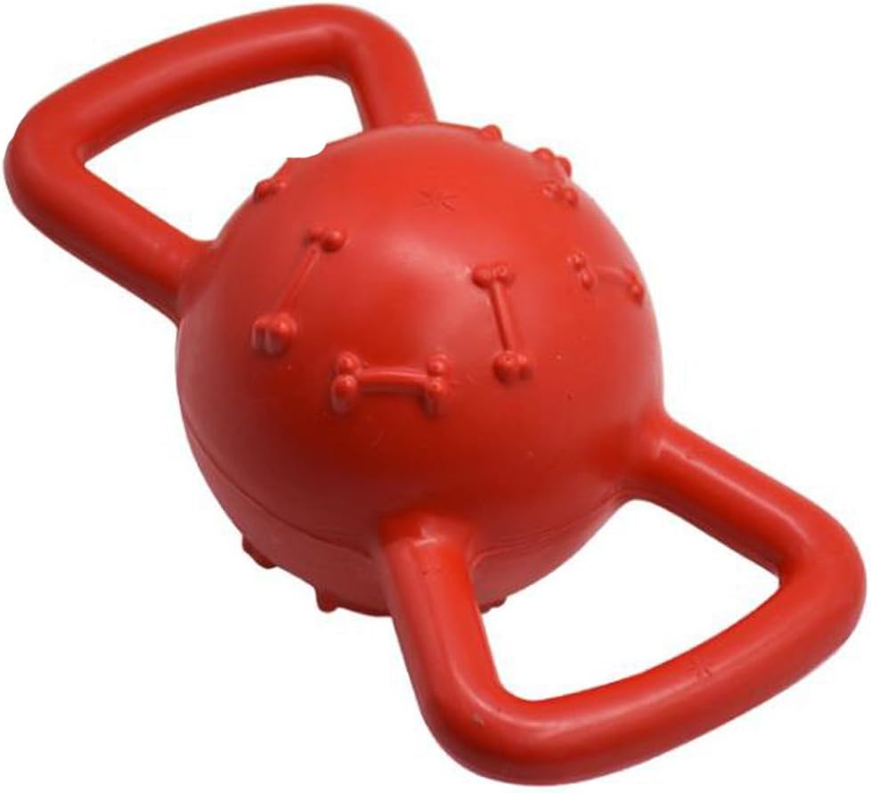 Dog Interactive Squeaker Toy, Floating Fetch Throw Ball for Training Playing (Red)