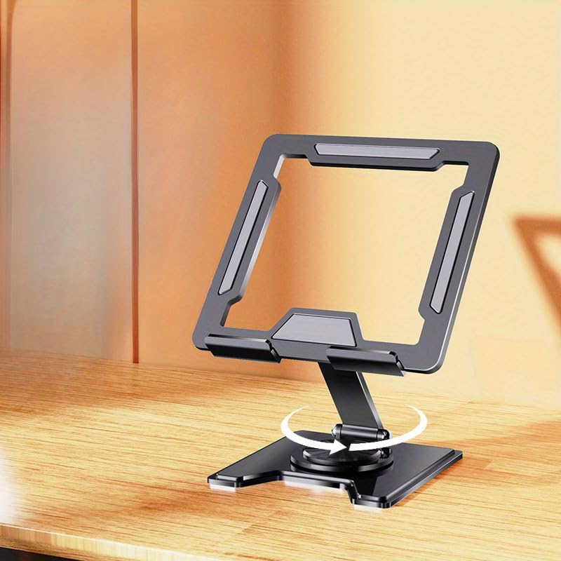 Tablet Stand Phone Stand - Carbon Steel Machinery Tablet Stand - Rotatable Foldable - Cooling Bracket Space Black