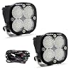 Baja Designs Squadron Sport Black LED Light Pods - 2 LED Lights with Wiring Harness (Work/Scene; Clear)