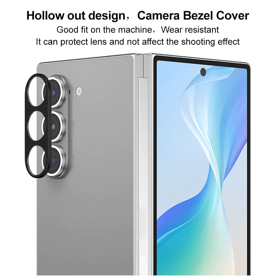 Image of Xmon Back Camera Lens Protector for Samsung Galaxy Z Fold 6 (1 Pack) Premium Camera Glass Protector Guard, Anti-Scratch, Ultra-Clear, Easy Installatio