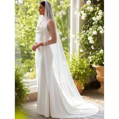 HEREAD Bride Wedding Veil Long Cathedral Chapel Length White Bridal