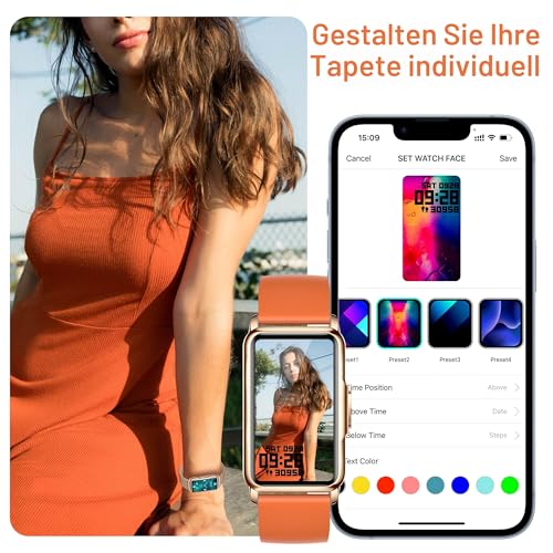 Moikmlih 126+ Sportmodi Smartwatch Herren Damen, 1,47" HD Smart Watch Fitnessuhr mit… – Ansicht 6