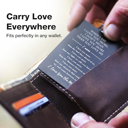 Engraved Wallet Card for Husband or Wife – Romantic Love Note Keepsake, Anniversary, Birthday, Wedding Gift, Valentine’s Day, Just Because4