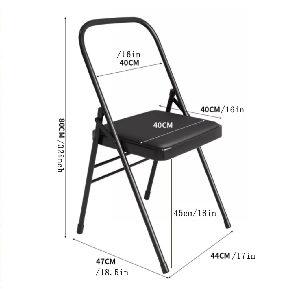 Chaise De Yoga Pliante, Chaise Auxiliaire Iyengar De Surface PU, Chaise Auxiliaire pour Étirement Et Rotation, Chaise De Yoga Pilates, Robuste Et Antidérapant(Blue)