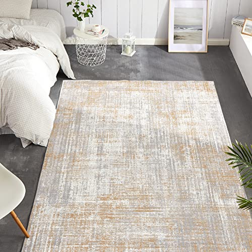 jinchan Area Rug 5x7 Abstract Sketch Distressed Green Multi Print Non-Slip Washable Rug Bedroom Thin Colorful Overdyed Mat Kitchen Contemporary Carpet Living Room Play Mat 5' x 7' (Rectangul