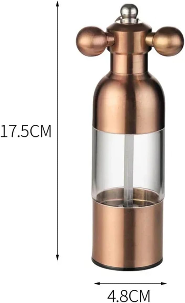 304 Stainless Steel Pepper Grinder Kitchen Utensils Sea Salt Pepper Manual Grinding Bottle Black Pepper Grinder Kitchen Supplies(Rose gold - S)