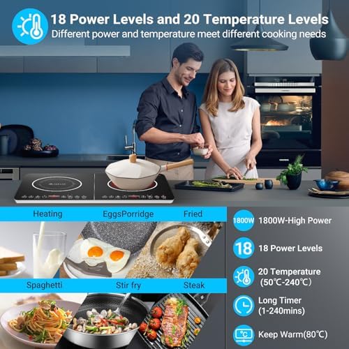 Aobosi Double Induction Cooktop with 20 Temp Settings & Timer - Image 3