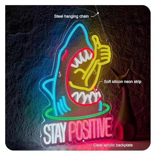 Idée cadeau originale : lumières néon décoratives requin positif