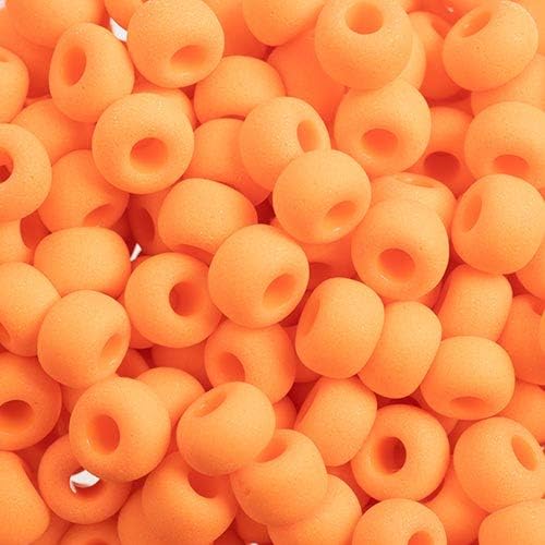 Preciosa Czech Seed Beads 32/0 (8mm) Opaque Orange Matte - 250g Bulk Bag Beads for Jewelry Making and Crafts