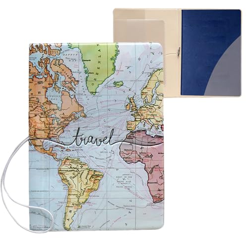 Funda para Pasaporte, Organizador de Pasaporte con Tarjetero de PU, Cierre de Banda Elástica para Pasaporte, Tarjetas de Embarque, Tarjetas de Crédito, Tarjetas de Visita, para Mujeres y Hombres