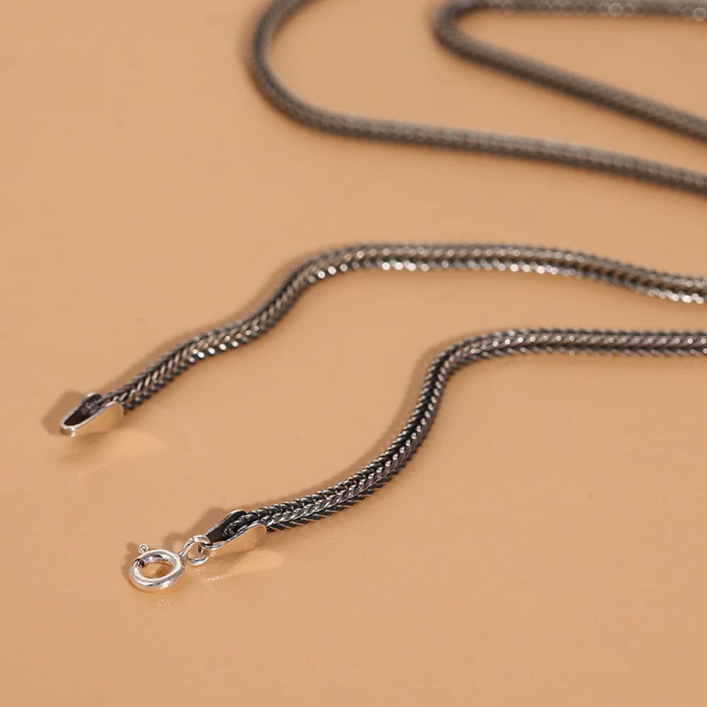 Breccaly 32 Inches Long Necklace Chains Sterling Silver Men's