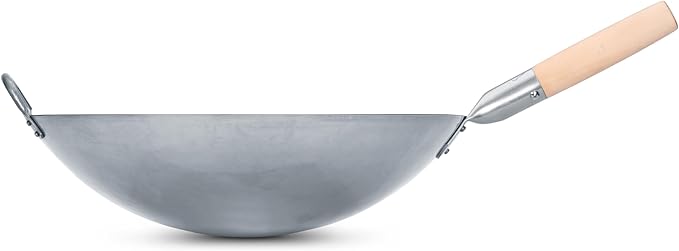 Wok de acero al carbono martillado a mano 16 pulgadas miniatura 7