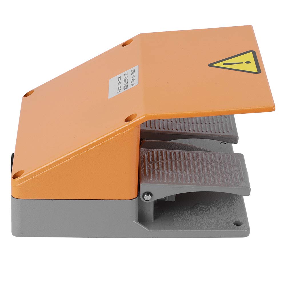 Interruptor de Pie AC 380V 10A, Interruptor de Pedal Doble, Interruptor de Pie Eléctrico, Interruptor de Pie de Metal Industrial, Interruptor de Pedal, para Tornos, Taladros