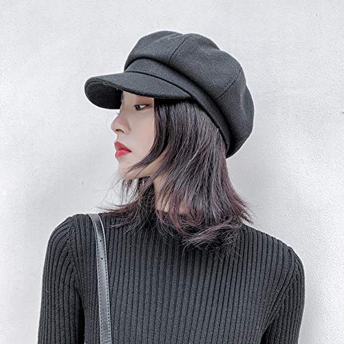 Béret sauvage femme tricot rétro britannique casquette octogonale
