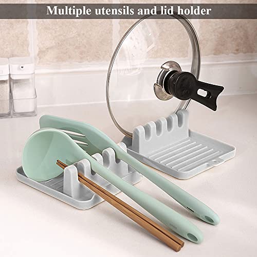 1 Pack Spoon Rest with Drip Pad for Multiple Utensils & Lid Holder, Utensil Rest for Kitchen Counter, Plastic Ladle Holder, Spatula Holder, Spoon Holder for Stove Top, Kitchen Cooking Utensil Holder - image 2