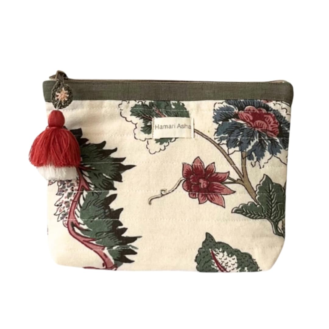 Hamari Asha Multipurpose Accessories Pouch for Women | Cosmetic Organizer Bag | Toiletry Storage Pouch (Willd Flower Accessories Pouch)-image-41