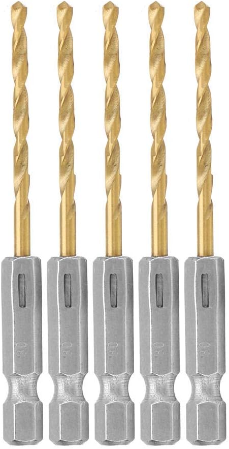 55Pcs 1/4 Inch Hex Shank Twist Drill Bit Set 1.5-6.5mm Titanium Coated HSS Twist Drill Bits