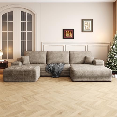 Image of 107 inch Cloud Sectional Sofa Boneless Couches with Chase
