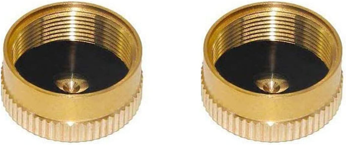 YOUHO Propane Tank Cap Solid Brass Refill 1lb for Outdoor Camping Stove Cooking, Propane Cap to Prevent Gas Leaking, Propane Bottle Cap with Brass Construction(2 Packs)
