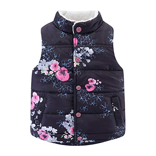 Mud Kingdom Puffer Vest Girls Floral Fleece Lined 3-10 Years