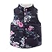 Mud Kingdom Girls' Floral Faux Fur Cute Hooded Vests Outerwear