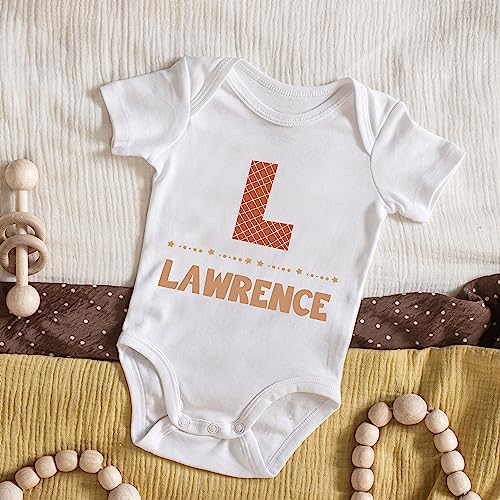 Personalized Baby Onesie Gift for Girl/Boy w/Name - Customized Babies Bodysuit/Clothes - Custom Infant White Romper Shower Christmas Gifts Newborn, 6M, 12M, 18M, 24M4
