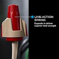 Vista 3 de IDEAL Electrical Twister PRO (30-144) Conector de Cable Rojo/Marrón, Caja de 50 — Tuercas de Cable de Giro Suave para 22 a 8 AWG con Sobremoldeado