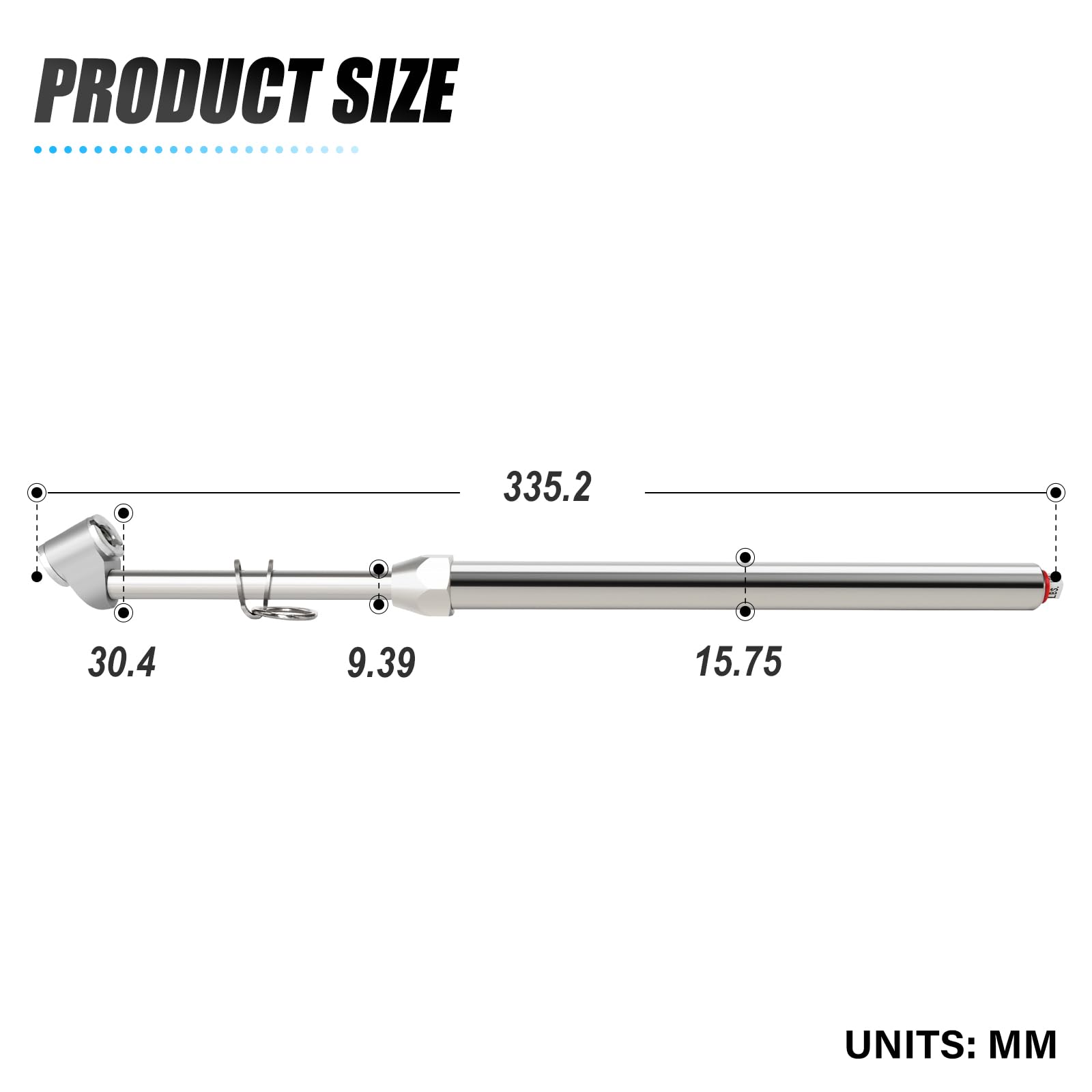 MEANLIN 5PCS Manómetro de presión de neumáticos tipo recto doble plateado, manómetro de aire de doble cabezal, rango de presión 120~1020 KPa (Adecuado para camiones, etc.)