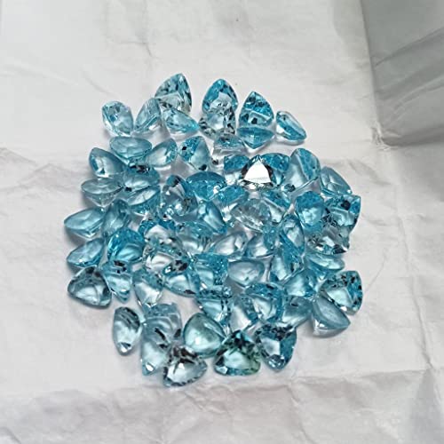 Natural Blue Topaz At Wholesale Rate (Usd 2.7/Carat) Fine Quality Faceted Trillion Shape Loose Gemstone For Reselling Astrologers Jewellers December Birthstone Crystal Healing Astrological 10-S4 #TOP1