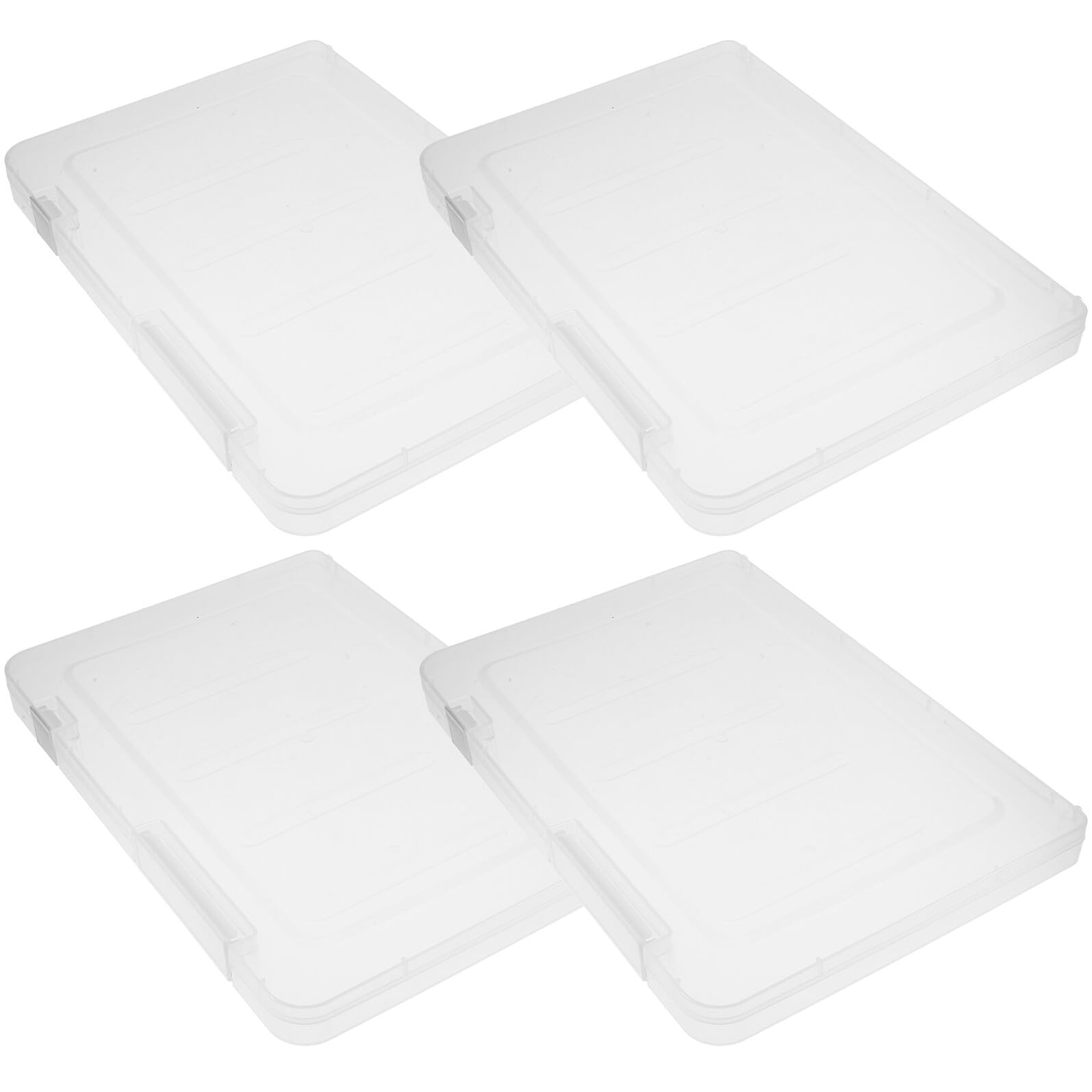 jojofuny Caja de Archivo Portátil A4, Paquete de 4, Pp, Blanco