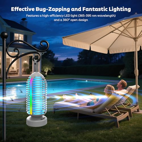 Image of OnBeam Bug Zapper Indoor, Portable Mosquito Zapper Outdoor Rechargeable Fly Zapper Waterproof Mosquito Killer with LED Lights, Small Electric Fly Trap for Bedroom, Backyard, Patio, Garden, Camping