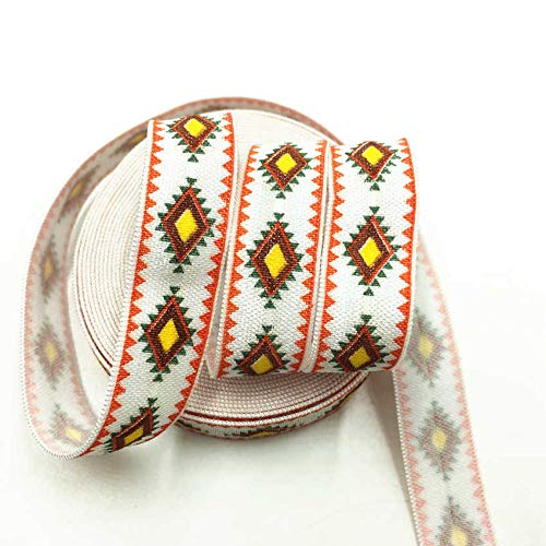 LSWL 5yard 16 mm Géométrie Aztec imprimer replier sur ruban élastique FOE bricolage accessoires for cheveux faits main accessoires cadeaux papier cadeau de mariage (Color : P214) Cover