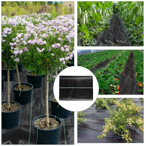4 x 100FT Garden Weed Barrier Landscape Fabric Heavy Duty Weed Fabric Barrier Premium Garden Ground Cover Weed Control Mat with 30 U-Shaped Securing Pegs for Garden Farming Ground (4 x 50FT 2 Pack)
