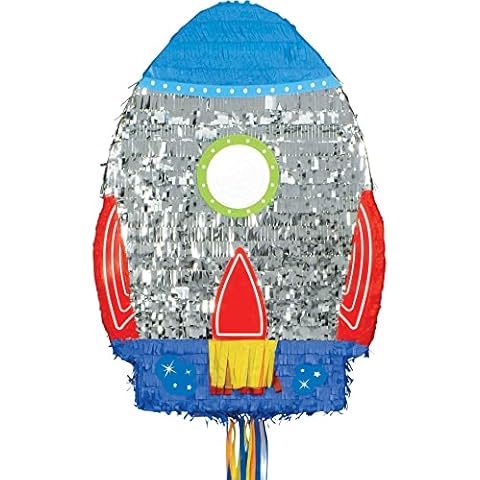 Ya Otta Pinata Blast Off Rocket Pull String Pinata, 15-1/2” x 22” Cover