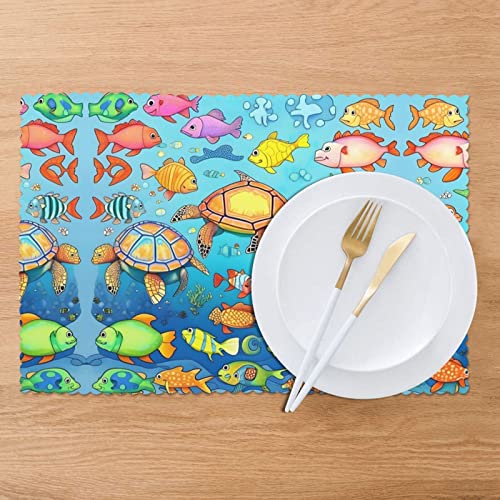 Set de table poisson et tortue pour une table de banquet exotique et chic