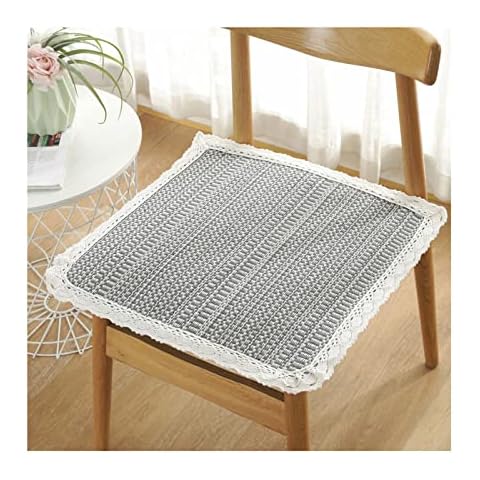 JLWM Chair Pad Cotton And Linen, Seat Cushion For Dining Chair Seat Pad Chair Cushion With Ties Solid Color Striped Tartan Grid Checkered Lattice Plaid-10-40x40cm Cover