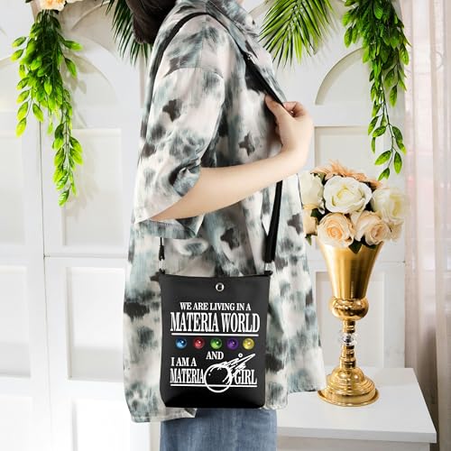 WCGXKO JRPG Game Gift FF7 Gift I Am A Materia Lady Fantasy Gaming Inspired Crossbody Bag4