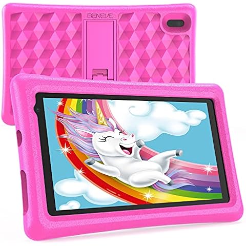 BENEVE Kids Tablets 7 inch HD Display Android Tablet for Kids Toddler Tablet Kids Edition Tablet with WiFi Bluetooth Dual Camera Childrens Tablets 2GB + 16GB Parental Control,Google Play Store(Pink) Cover