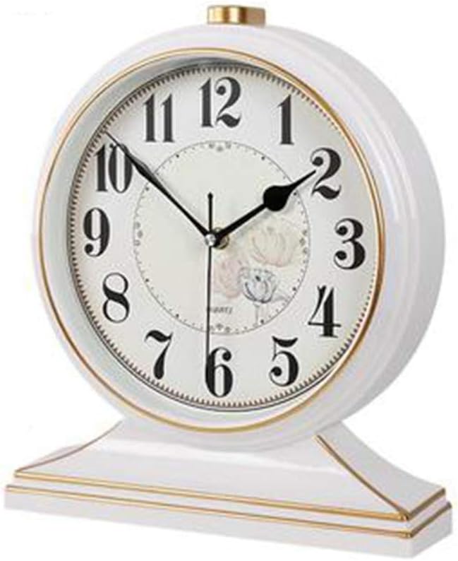 Table Clock Non-Ticking Retro European Living Room Mute Desk Clock Study Office Simple Table Clock