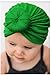LDDCX Baby Beanie Knit Hat Cute Bows Turban Cap Wraps Hat.(MZ6) (Green A)