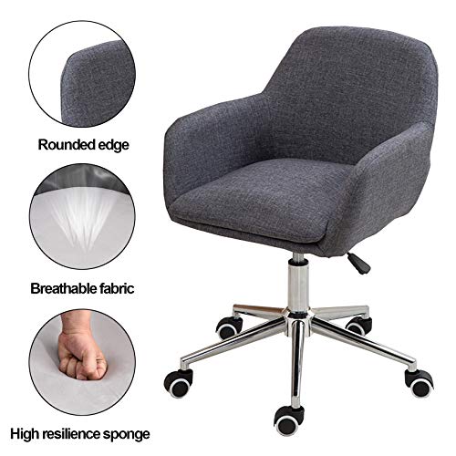 Chaise de tâche d'ordinateur pivotante LWX avec dossier milieu du dos - 5