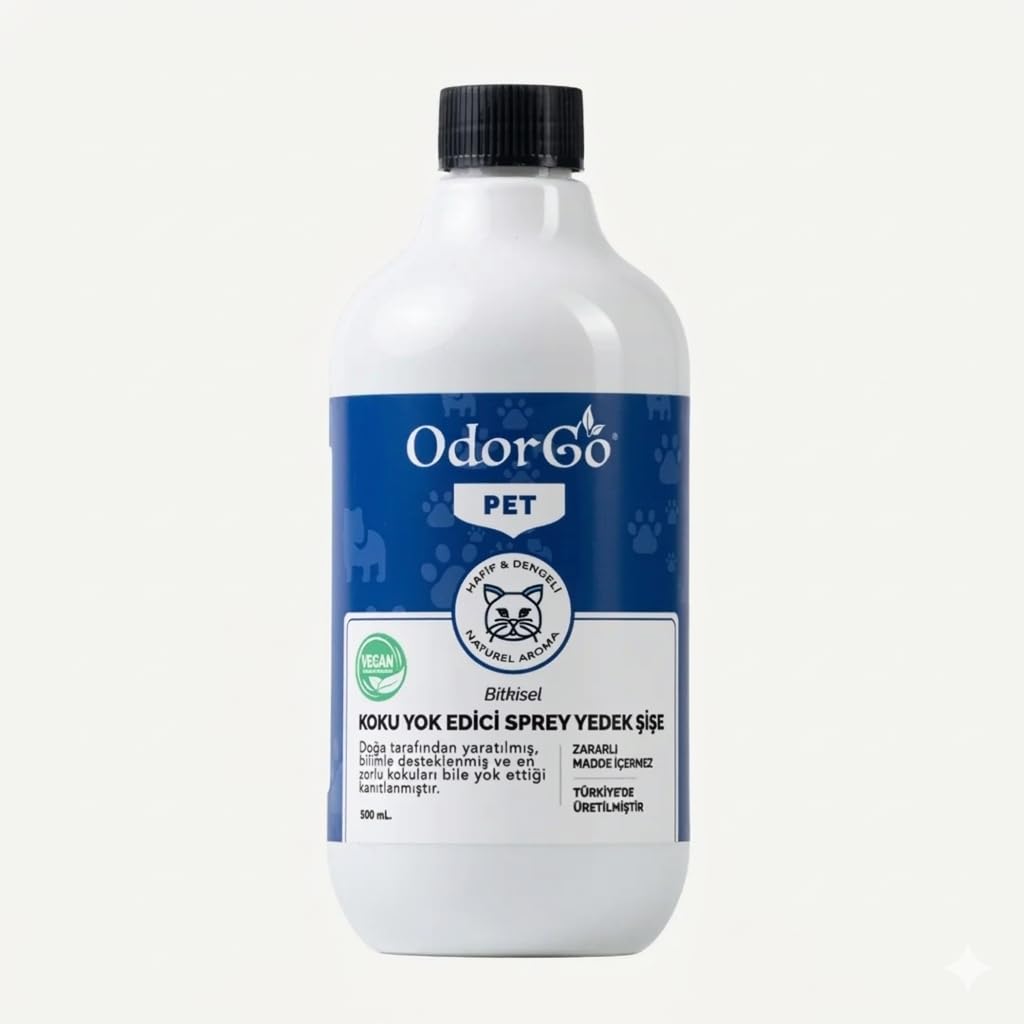 ODORGO Pet Sprey Yedek Şişe 500ml – Pet Koku Spreyi İçin Ekonomik Dolum – Bitkisel, Vegan