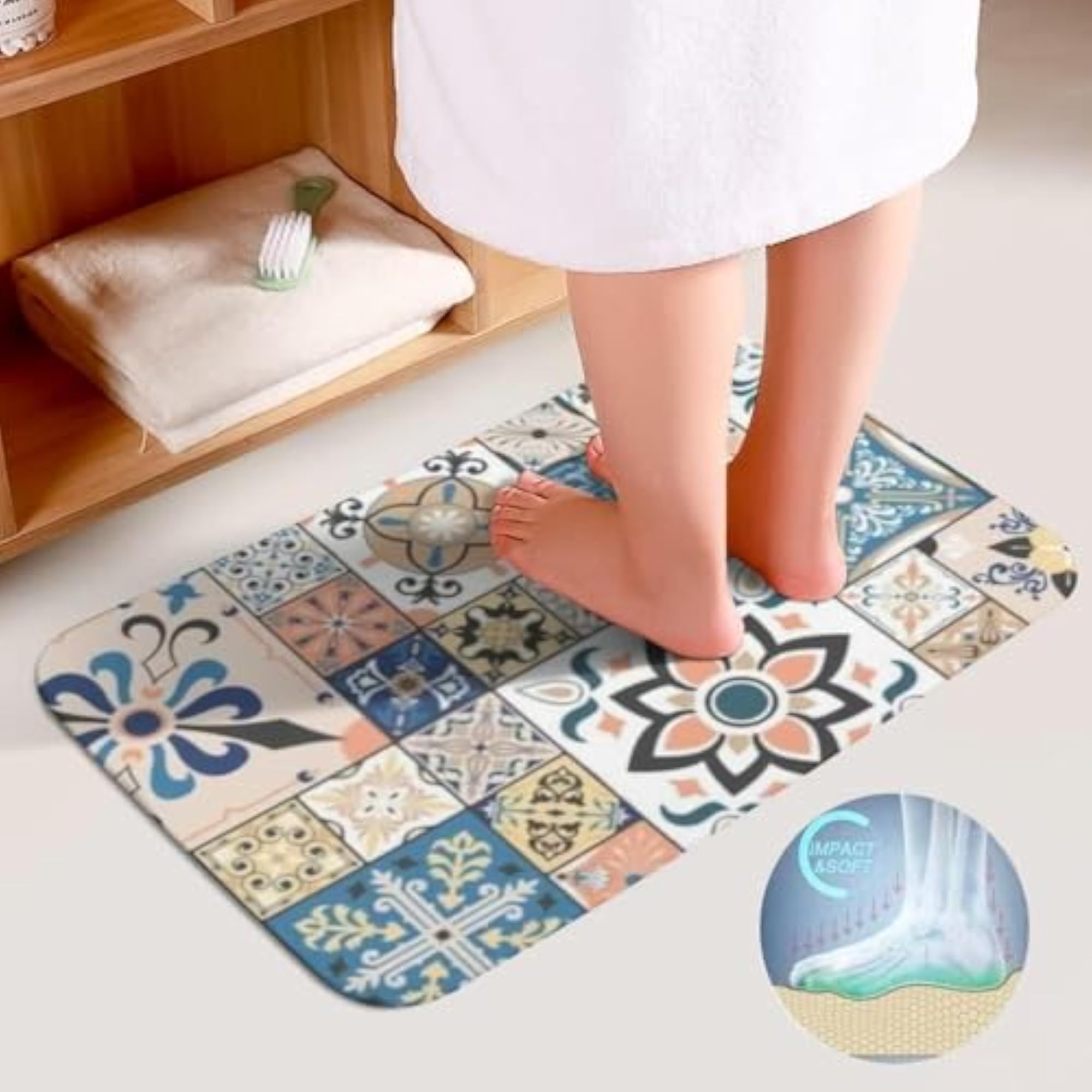 2 Piece Soft Absorbent Bath Mat Set