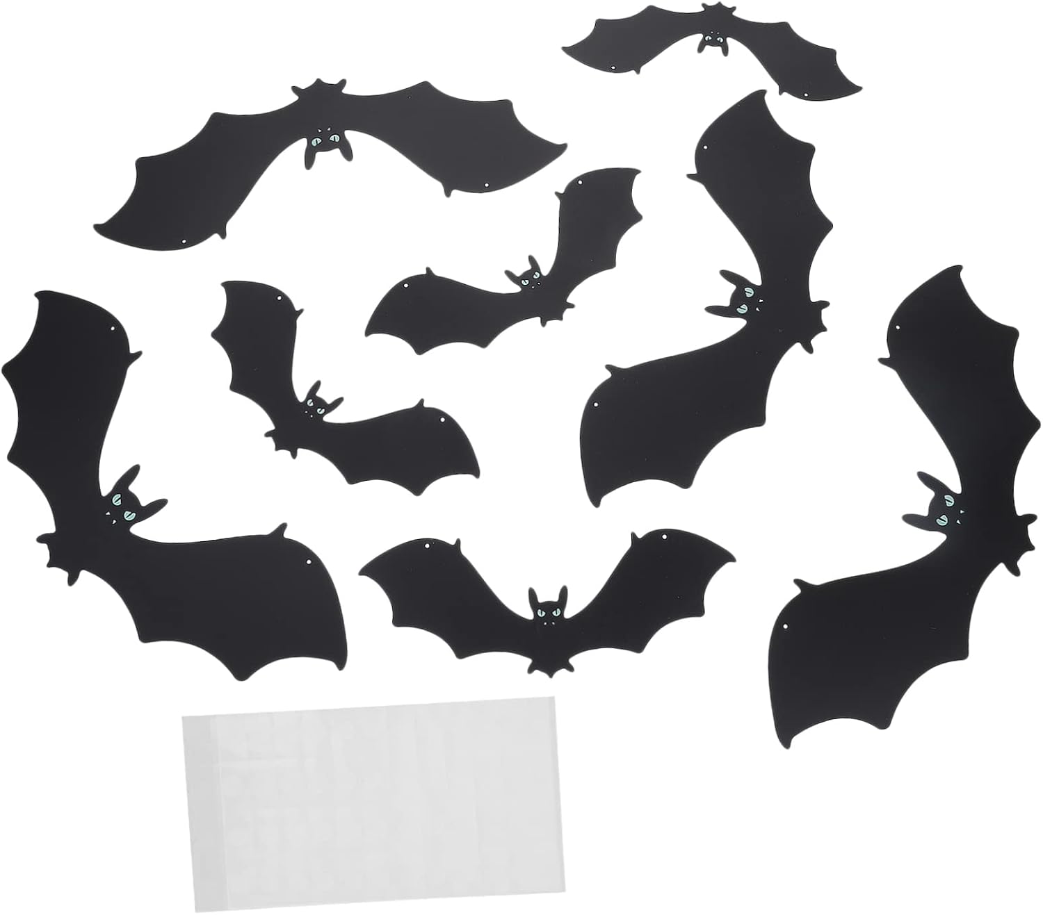 Generic 1 Set Luminous Halloween Bat Hanging Decor Bat Ornaments with Glow Eyes for Wall and Decoration for Parties and Haunted Houses