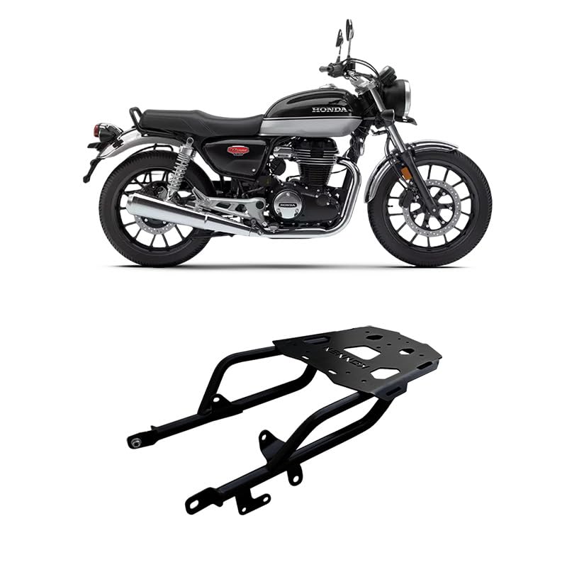 Image of KONNEN Luggage Carrier | Top Rack | Luggage Rack Compatible with Honda H'ness CB350 (Heavy) (Black) (Pack of 1)