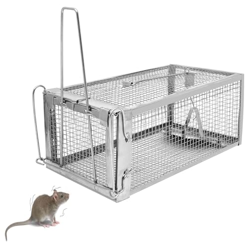 Trampa para Ratas Ratones Premium, Viva y Reutilizable - Sensibilidad Ultra Alta, Cierre Rápido 0.3s, Apta Interior/Exterior (Jardín, Cocina, Almacén) - 100% Eficaz y Humana (1Pack)