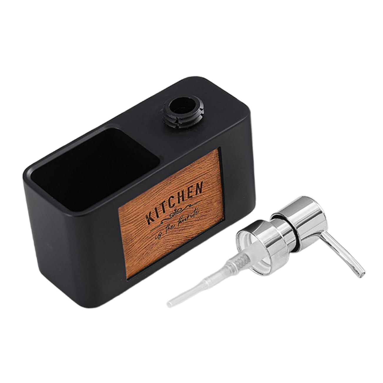 Luxshiny Dispenser Cucina con Erogatore Pompa Ricaricabile Flacone Vuoto per Shampoo e Balsamo Supporto per Accessori da Lavello da Cucina