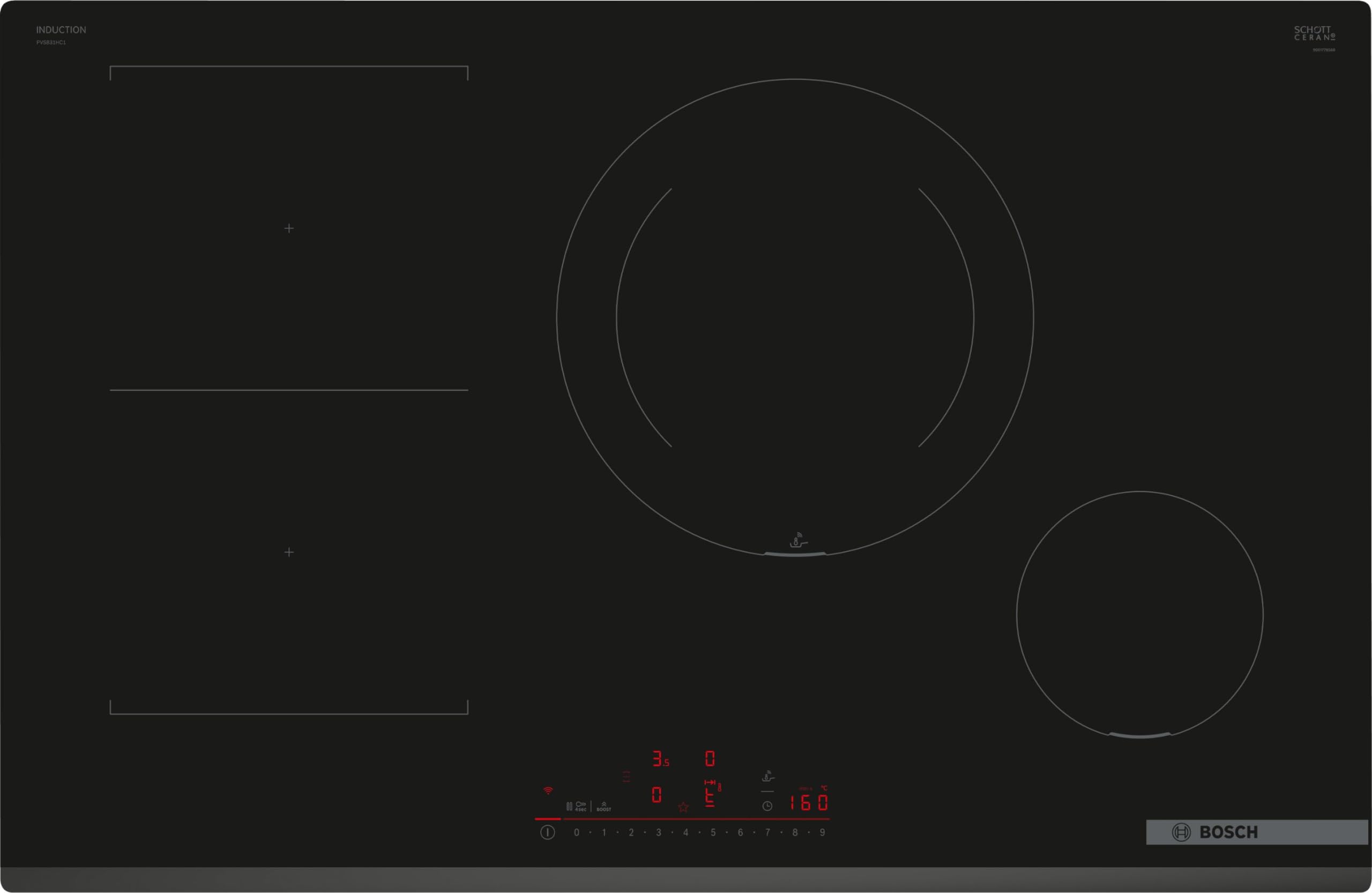 Bosch PVS831HC1E - Induction Hob - Series 6-4 Hobs - 80 cm - Black