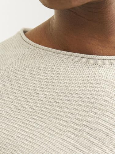JACK & JONES Herren Jjehill Knit Crew Neck Noos Pullover, Elfenbein(oatmealmelange), XXL EU – Ansicht 7